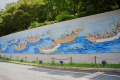 源平壇之浦合戦の壁画